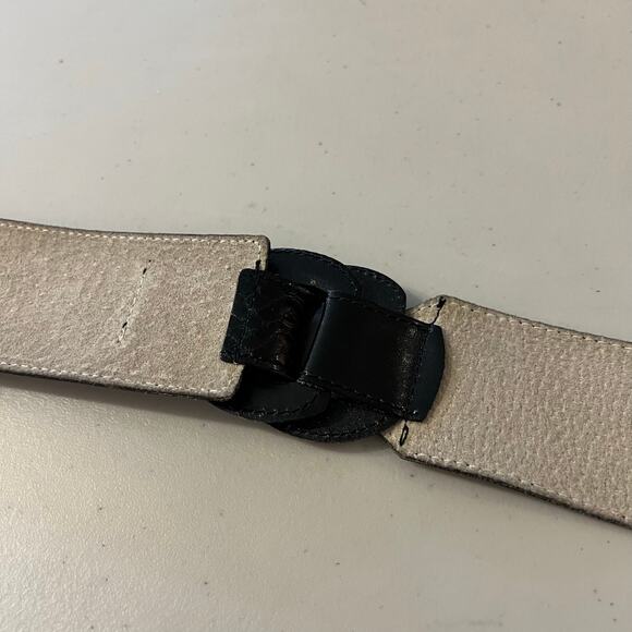 Vintage 80s Christian Dior Black Genuine Leather Wrap Belt Size M/L - Picture 11 of 13